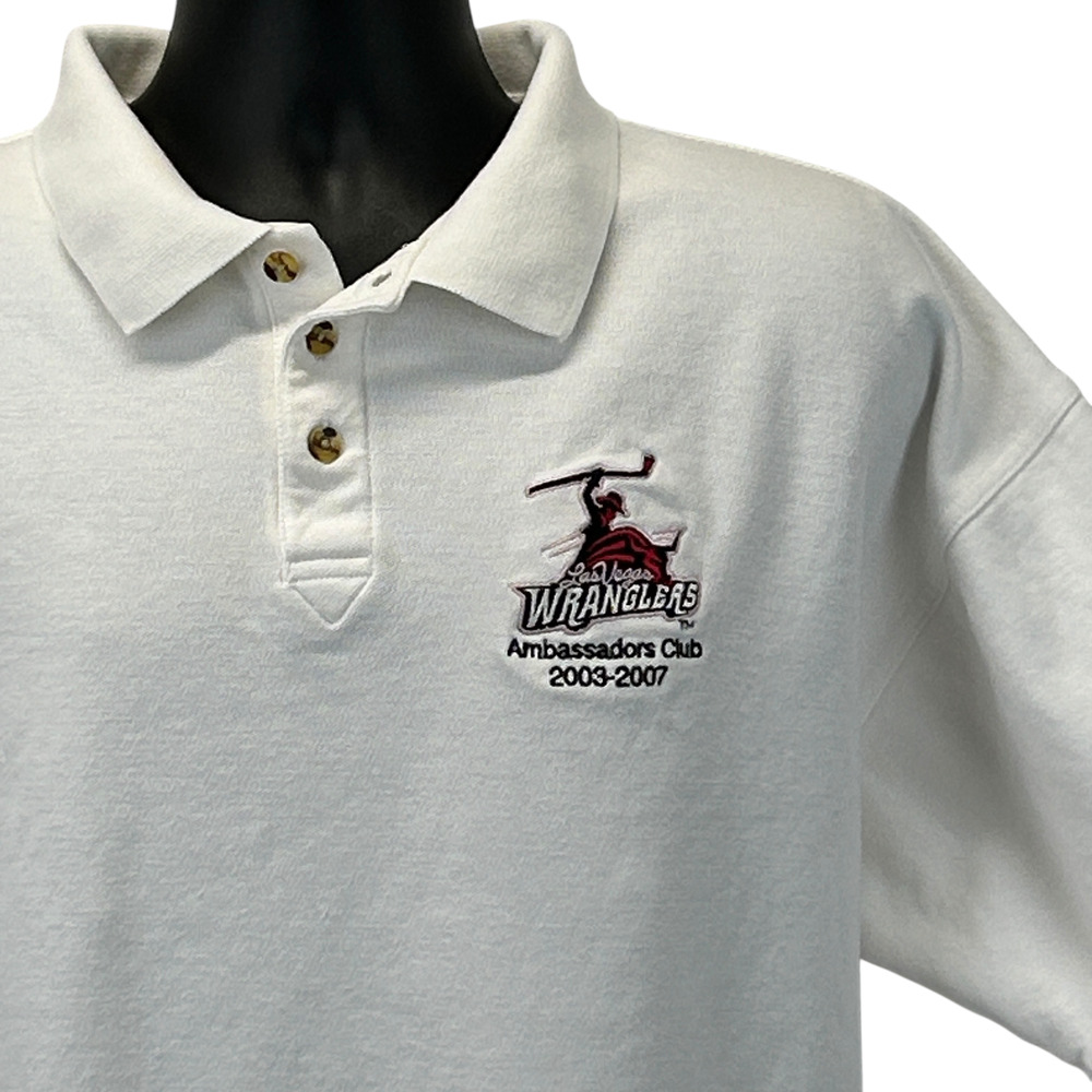 Las Vegas Wranglers Ambassadors Club Polo Shirt ECHL Ice Hockey White XXL 2XL